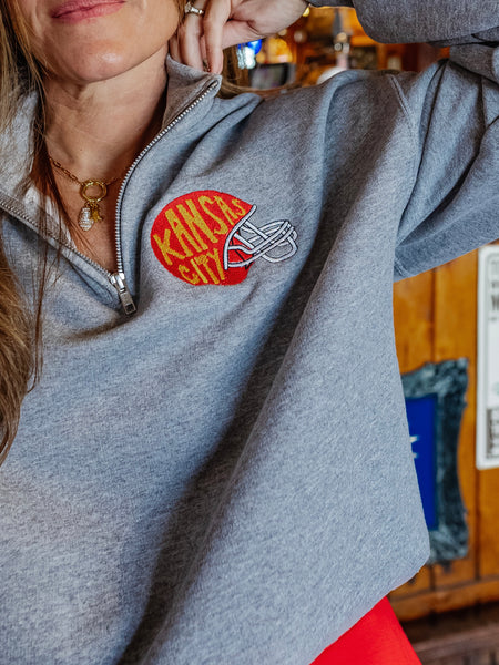 KC Helmet Quarter Zip in Grey