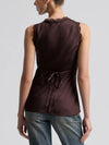 Satin Keyhole Empire Top in Russet