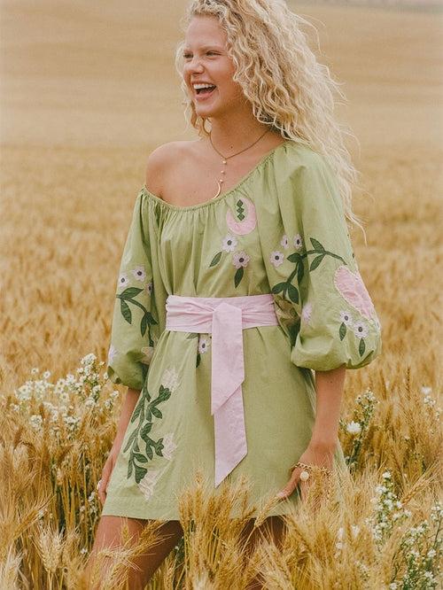 Wonderland Dress in Lime Essence