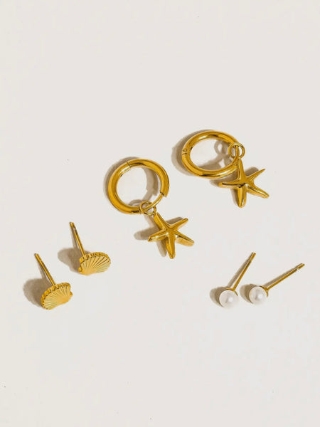 Cecile Shell Earring Set