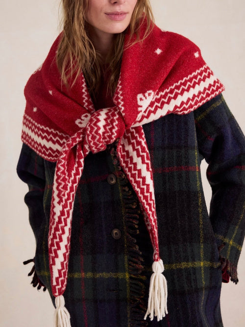 Over The Coat Shawl in Red