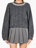 You Are The Statement Sweater in Charcoal