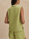 Simmons Half Zip Tank in Fern