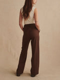 Layne Wide Leg 29.5 in Dark Cocoa Mini Check