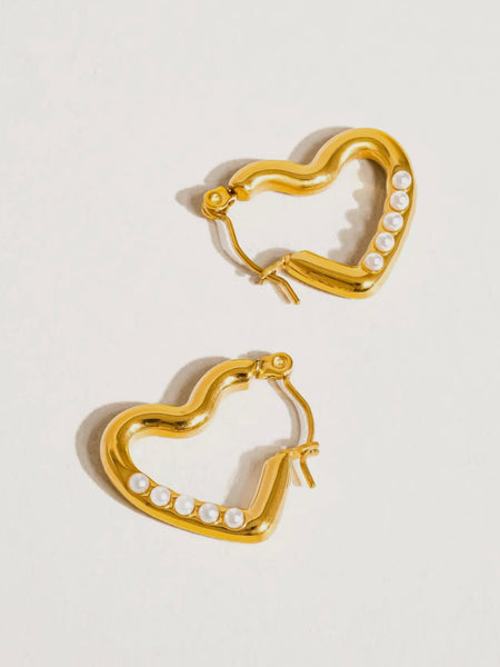 Avena Pearl Heart Hoop