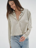Valyria Blouse in Rhinestone Pin Stripe