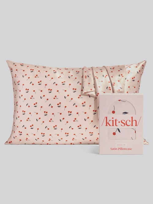 Standard Satin Pillowcase in Cherry Print