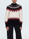 Astrid Sweater in White Oxblood Fair Isle