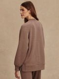 Nicole Boyfriend Sweat in Deep Taupe Marl Fleck