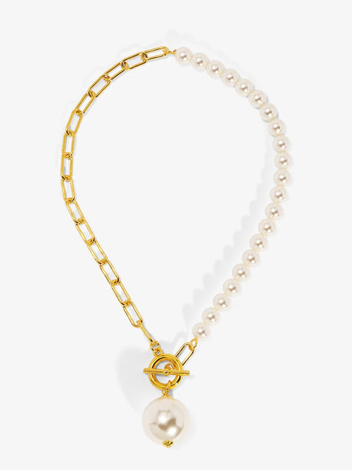Chain & Pearl Pendant Necklace
