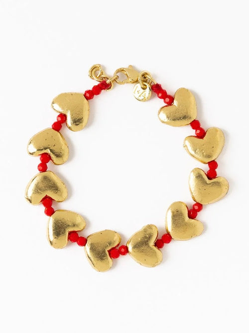 Kirsten Heart Bracelet in Red