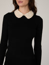 Mozza Embellished Knit Top in Black