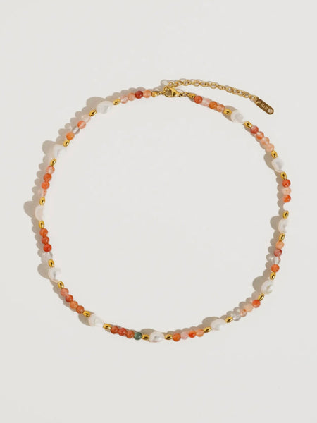 Colorful Beaded & Pearl Necklace