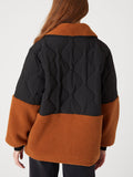 Toasty Vibes Sherpa Jacket in Black & Rust