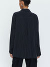 Irene Button Up in Black Pinstripe