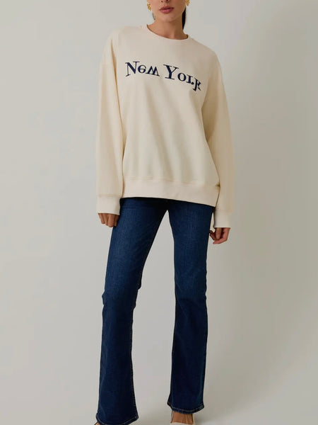 New York Or No Where Sweatshirt in Cream