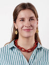 Jenna Chain Link Beaded Necklace in Rust