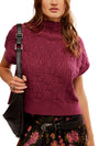 Vickie Mock Neck Sweater in Red Plum