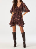 Lilah Dress in Eggplant Floral