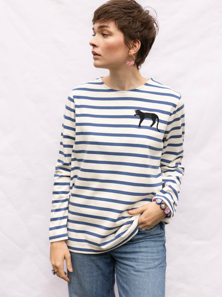 Jaguar Stripe Top in Blue