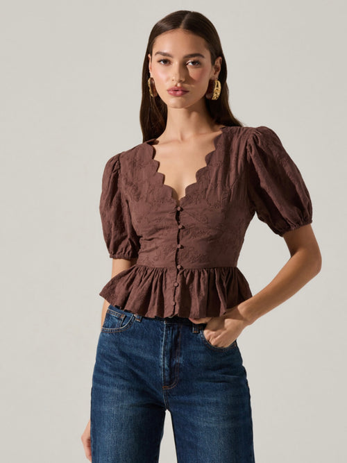 Arely Top in Brown