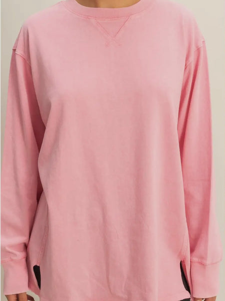 Drop Shoulders Not Names Tee in Taffy Pink