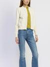 Rosalie Cardigan in Off White Chartreuse