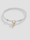 Cross Clip Bangle in Two Tone