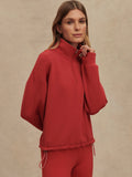 Sian Cropped Half Zip Midlayer in Lava Falls