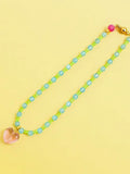 Amy Heart Necklace in Blue & Green