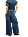 Edison Wide Leg Coverall in Cerulean Skies