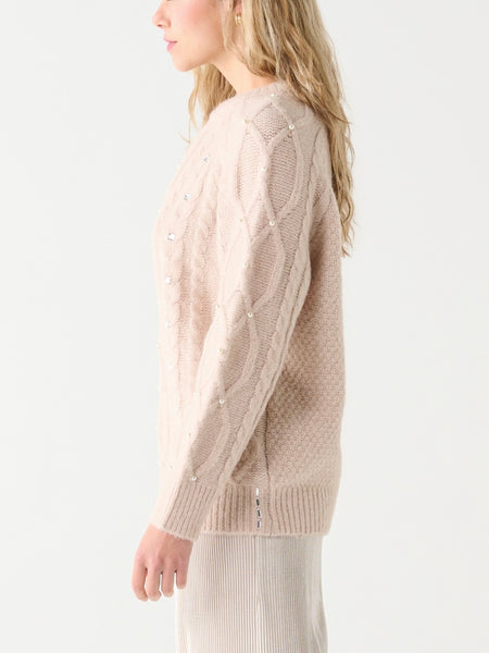 Cableknit + Shine Sweater in Oatmeal
