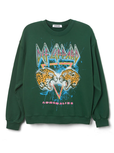 Def Leppard Adrenalize BF Crew in Vintage Green