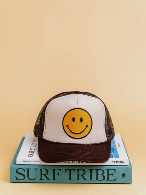 Happy Trucker Hat in Brown