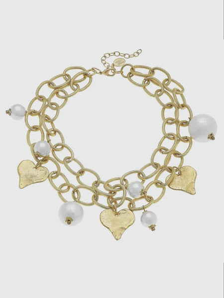 Heart & Cotton Pearl Necklace