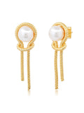 Knotted Chain Pearl Earring