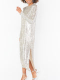 Maddison Dress in Platinum Sequins