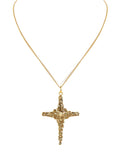 Saint Ava Cross Charm Necklace in Gold