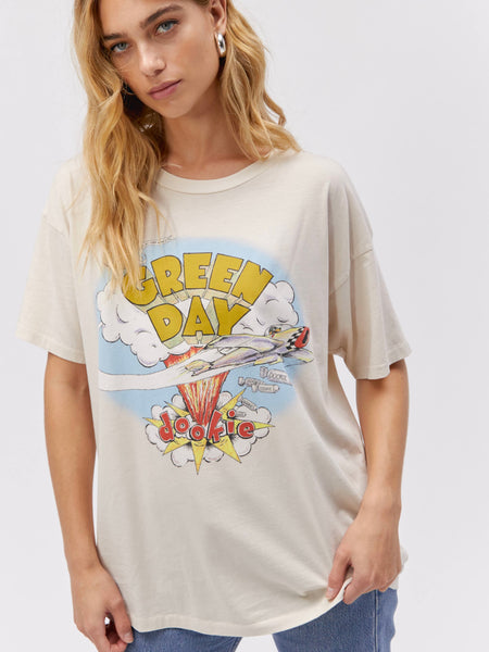 Green Day Dookie Merch Tee in Dirty White