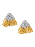 Abysee Triangle Earrings in Two Tone