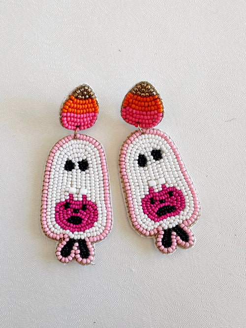 Boo Babe Earrings in Pink