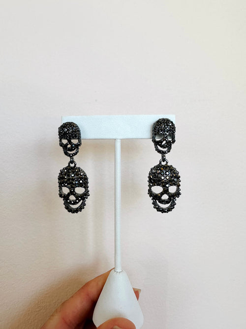 Heads Will Roll Earrings in Black