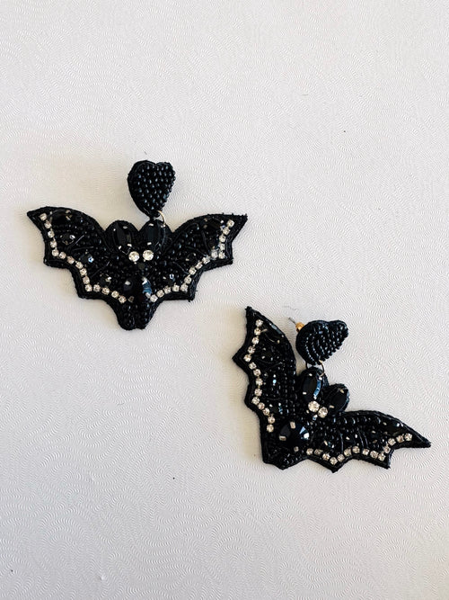 Gone Batty Earrings in Black