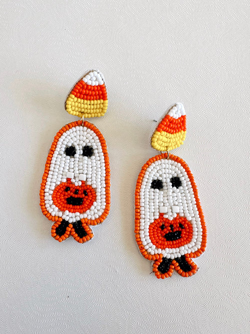 Boo Babe Earrings in Orange
