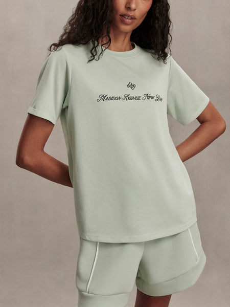 Eldon Graphic Tee in Aqua Foam