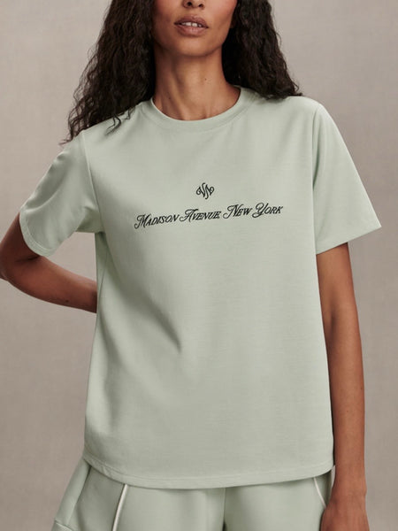 Eldon Graphic Tee in Aqua Foam