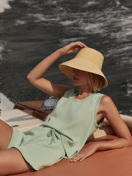 Cambrie Scoop Neck Tank in Sage Mint