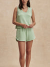 Cambrie Scoop Neck Tank in Sage Mint