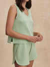 Cambrie Scoop Neck Tank in Sage Mint