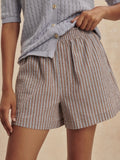 Darina Short 4 in Cocoa Blue Stripe